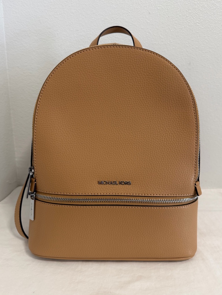 Michael Kors Rhea Zip Backpack Peanut Leather